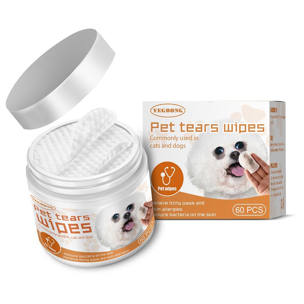 Shih Tzu Dog Tear Stains Contact Lens Solution 60pcs Dog Eye Wipes