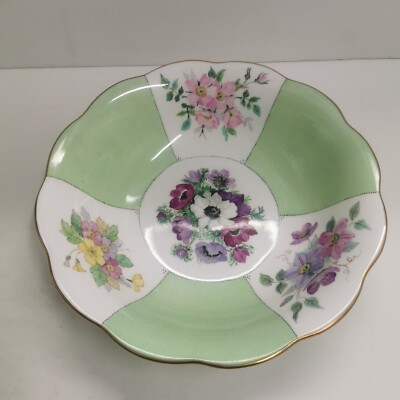 Vintage Fine Bone China Keramik Gemüse Servier- oder Obstschale, Blumen 