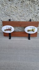 Attacca panni teak auto epoca ottone bachelite appendiabiti attaccapanni vintage