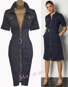 karen millen belted denim dress
