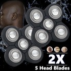 2PCS For Electric Razor 5 Blades Floating Shaving Bald Replacement Shaver Head