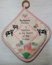 Vintage 8”+ Barbara's Kitchen Pot Holder / Oven Mitt - Heart of the Home