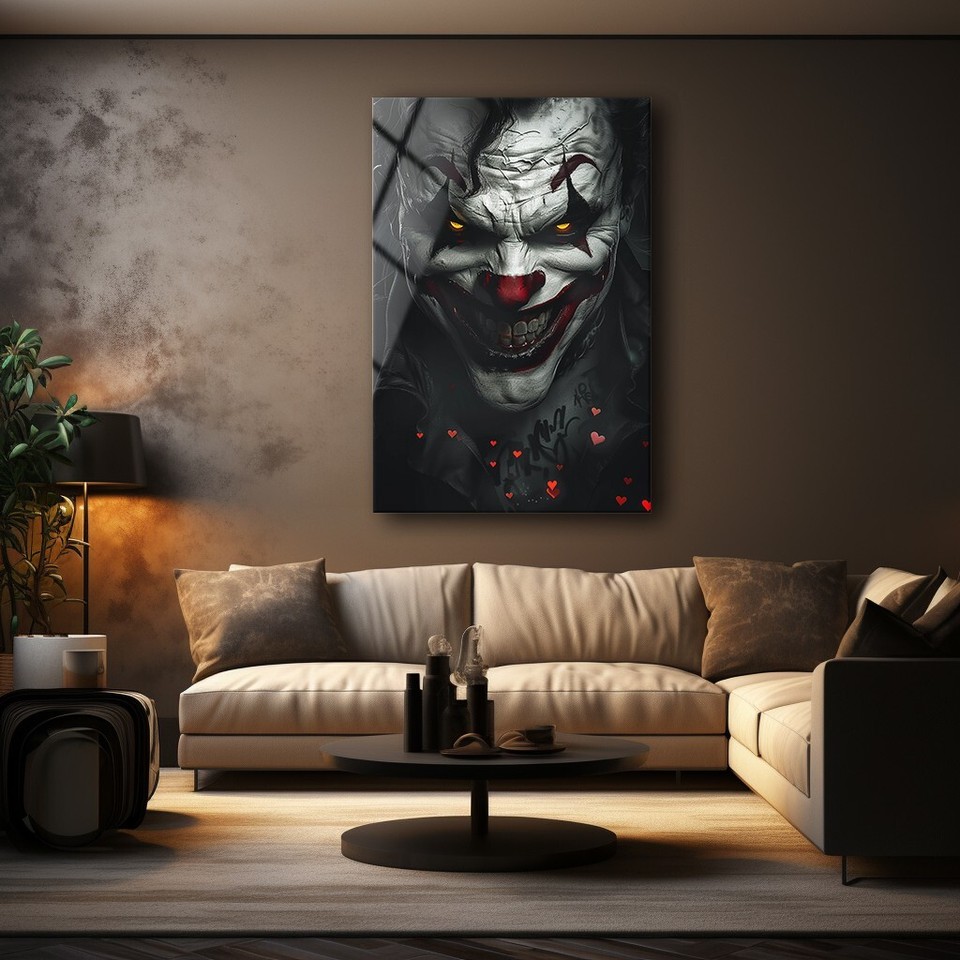Glass Wall Art Joker, Glass Wall Art , Free Shipping, Wall Hanging (27.