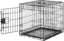 Durable, Foldable Metal Wire Small Dog Crate with Tray, Single Door, 24x18x20"