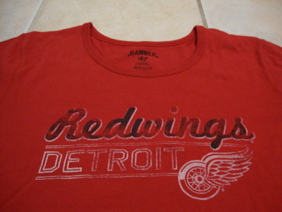 NHL Detroit Red Wings National Hockey League Fan Banner 47 New T Shirt Women's M