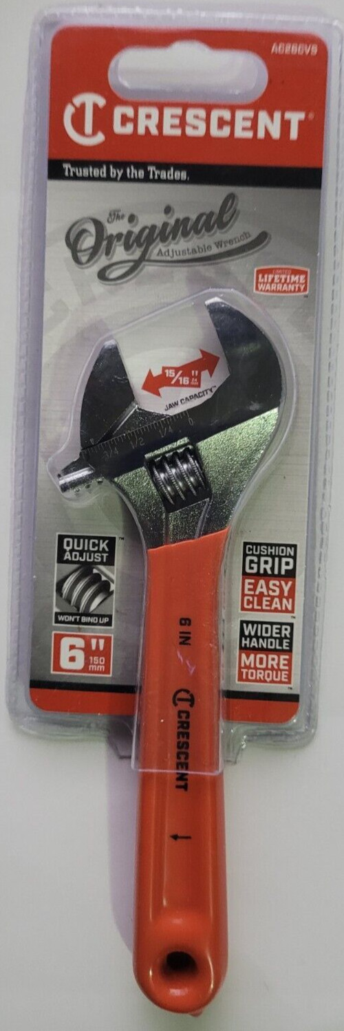 Crescent 6 in. Chrome Cushion Carded Sensormatic Adjustable Wrench