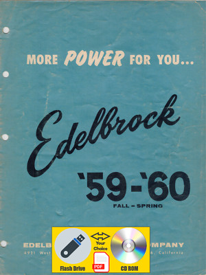 Edelbrock 1959-60 Speed Equipment Parts catalog PDF File USB Flash Drive