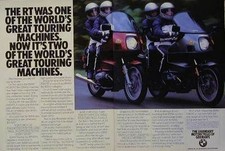 BMW R100 RT & R80 RT 2 Page Motorcycle Ad R100RT R80RT 1983