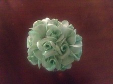 Vintage Millinery Flower Rosebud 12 Stem Bunch 3/4" Rose soft Green for Hat UE
