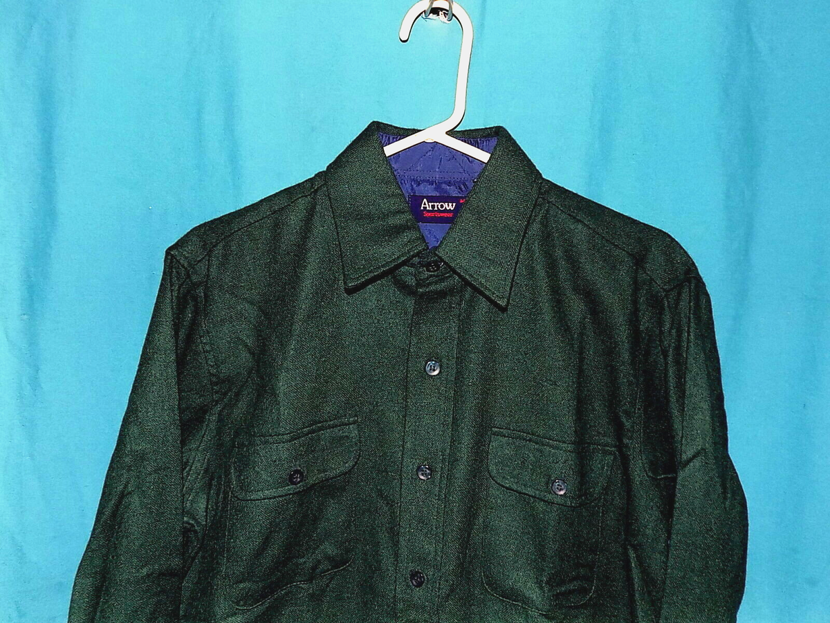 NWT! Vtg 70s ARROW SPORTSWEAR SHIRT, WOOL BLEND, FOREST NWT! Vtg 70s ARROW SPORTSWEAR SHIRT, WOOL BLEND, FOREST