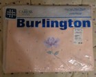 Vintage Burlington Floral Twin Size Fitted Sheet, Peach with purple flowers NIP — photo 1