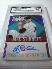 JAKE STINNETT CUBS 2014 PRIZM DRAFT PICKS PURPLE PRIZM RC AUTO #38/149 GRADED 10