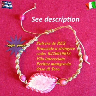 Mangrove Pear Bracelet Bull bone Cuba Trinidad interweaving line Unique piece