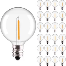 G40 LED Replacement Bulbs, 1.57 Inch Shatterproof Plastic Bulbs 0.6 Watt Dimm...