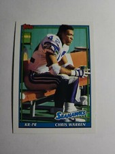 CHRIS WARREN 1991 TOPPS FOOTBALL CARD # 285 D7485