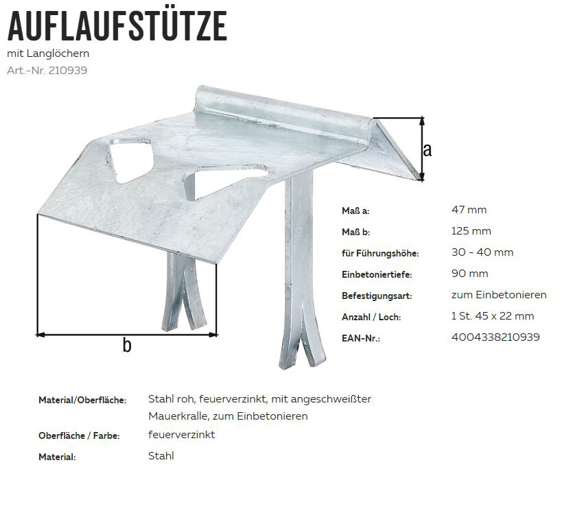 GAH-Alberts 210939 - Supporto Di Appoggio Galvanizzato A Caldo Con - Foto 3