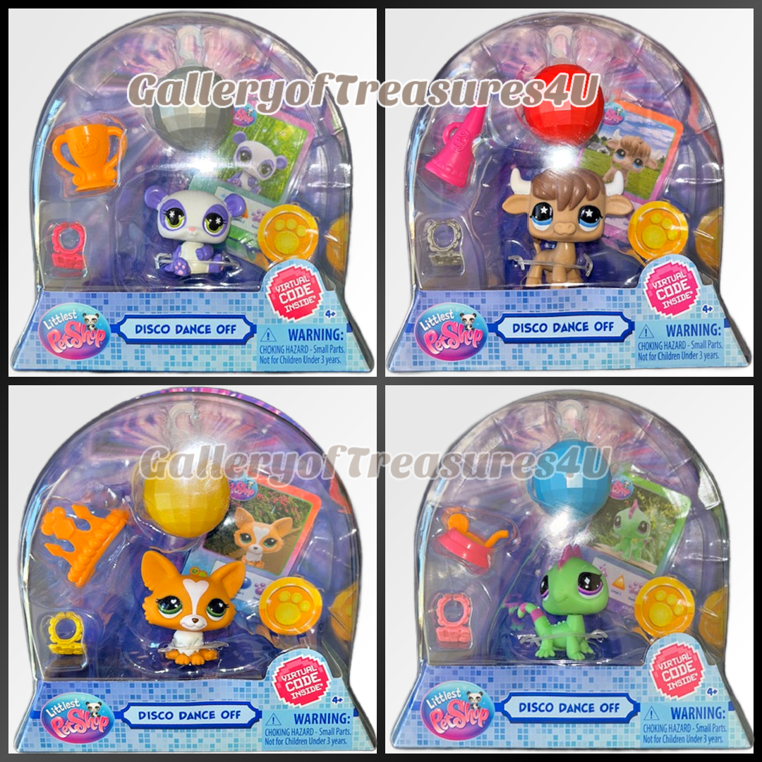 Littlest Pet Shop Disco Dance Off Panda Iguana Bull Corgi with
