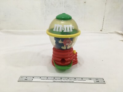 (1) USED M&M Gumball Machine Candy Dispenser, Characters Inside Spin on Spiral