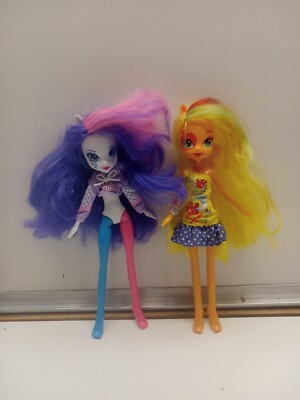 My Little Pony EG Equestria Dolls Lot Of 2 Applejack Rainbow READ DESCRIPTION 
