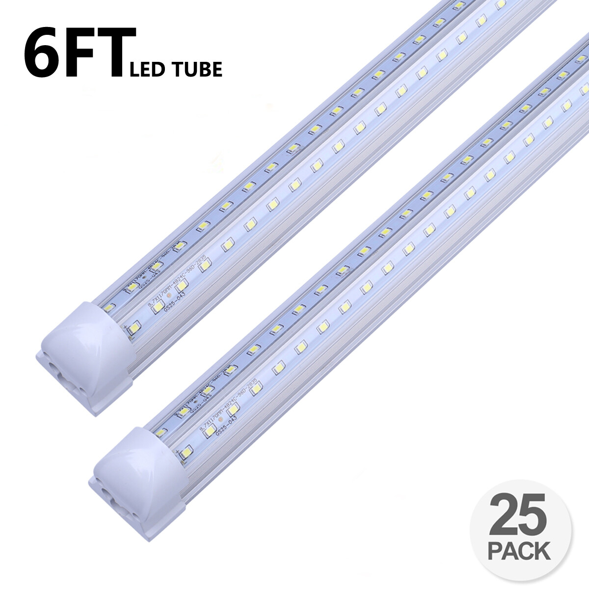 25Pack 6FT Led Tube Light 56W 6 Foot T8 Integrated Led Shop Light Fixture Lamp