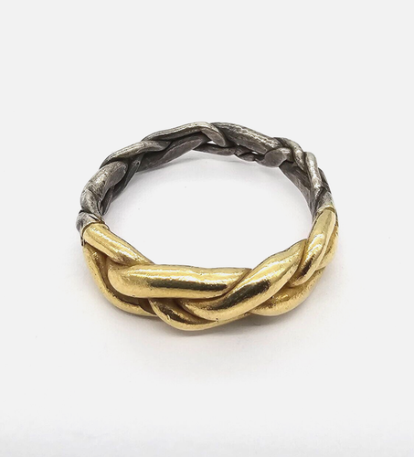 Viking 800 AD Ancient High Carat Gold Silver Ring Twisted Nordic Wearable