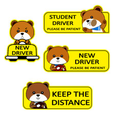 Cute Bear New Driver Safety Sticker Set   Student Driver, New Driver - Accessory