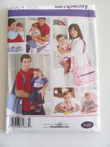 Simplicity 2924 His & Hers Diaper Bag & Accessories Sewing Pattern Uncut