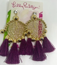 Lilly Pulitzer Sea Dreamer Statement Earrings in Amarena Cherry MSRP $58