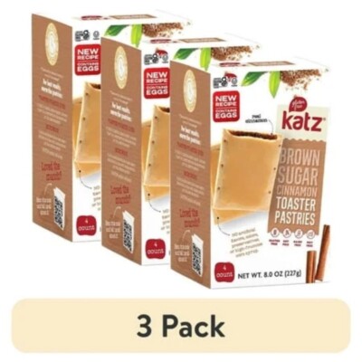(3 pack) Katz Gluten Free Toaster Pastries - Cinnamon (1 Pack, 8.0 Ounce Each)