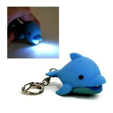 LED DOLPHIN KEYCHAIN with Light and Sound Cute Toy Animal Noise Key Chain Ring