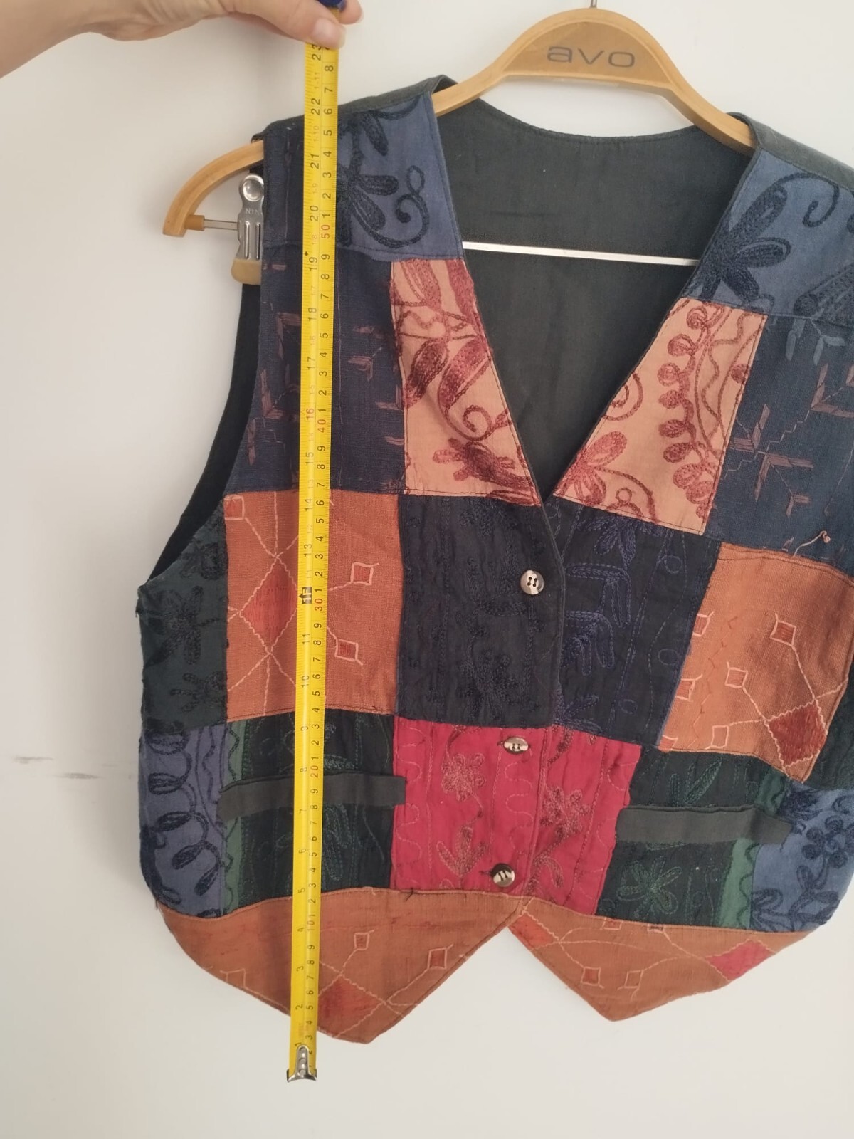 Boho Indian Patchwork Vest – Embroidered Viscose … - image 3