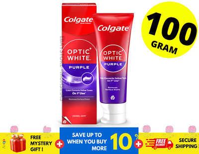 COLGATE TOOTHPASTE OPTIC Purple 100g Fluoride Whitening Natural Teeth removing