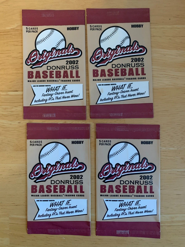 2002 EMPTY DONRUSS ORIGINAL DISPLAY BOX AND 4 WRAPPERS - Picture 2 of 6