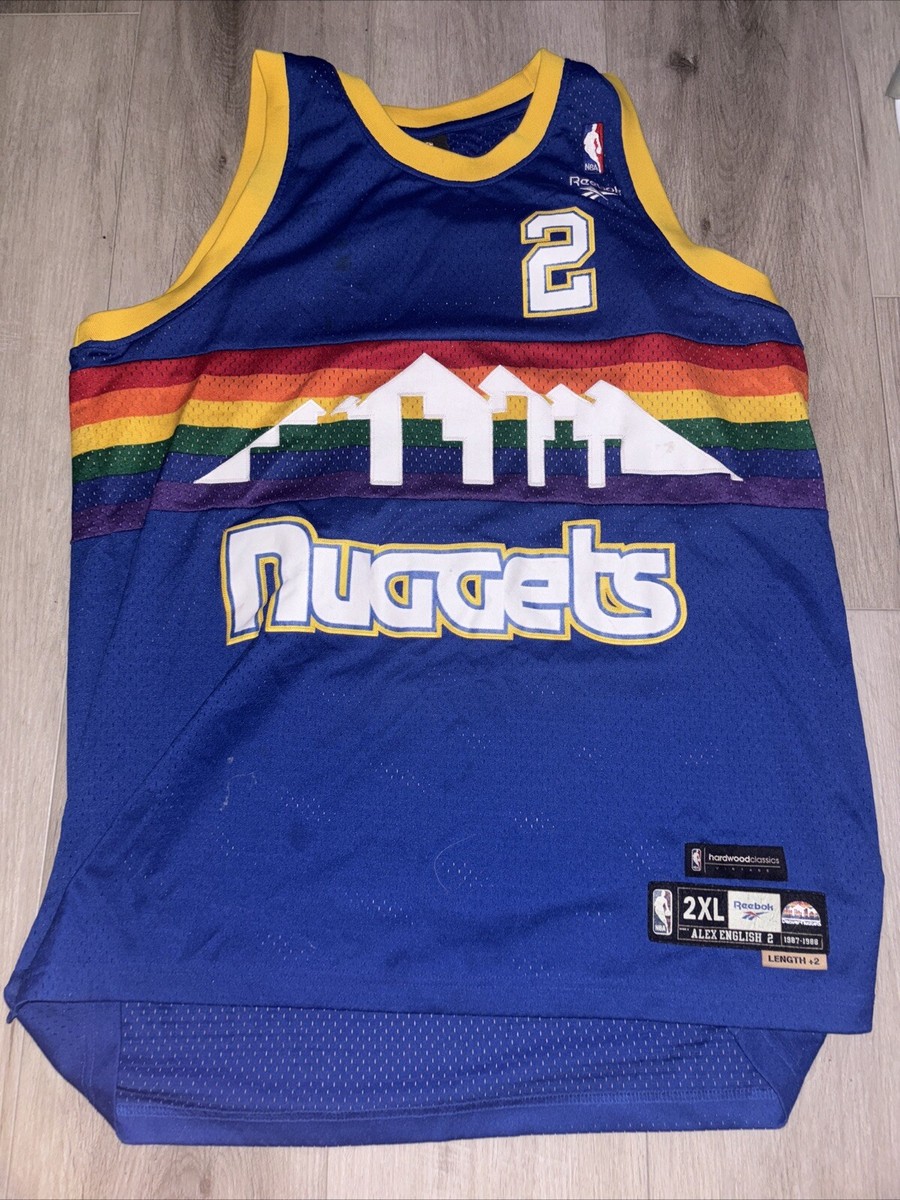 Винтажная футболка Алекса из английского Denver Nuggets NBA Reebok Hardwood  Classics 80-е 2XL