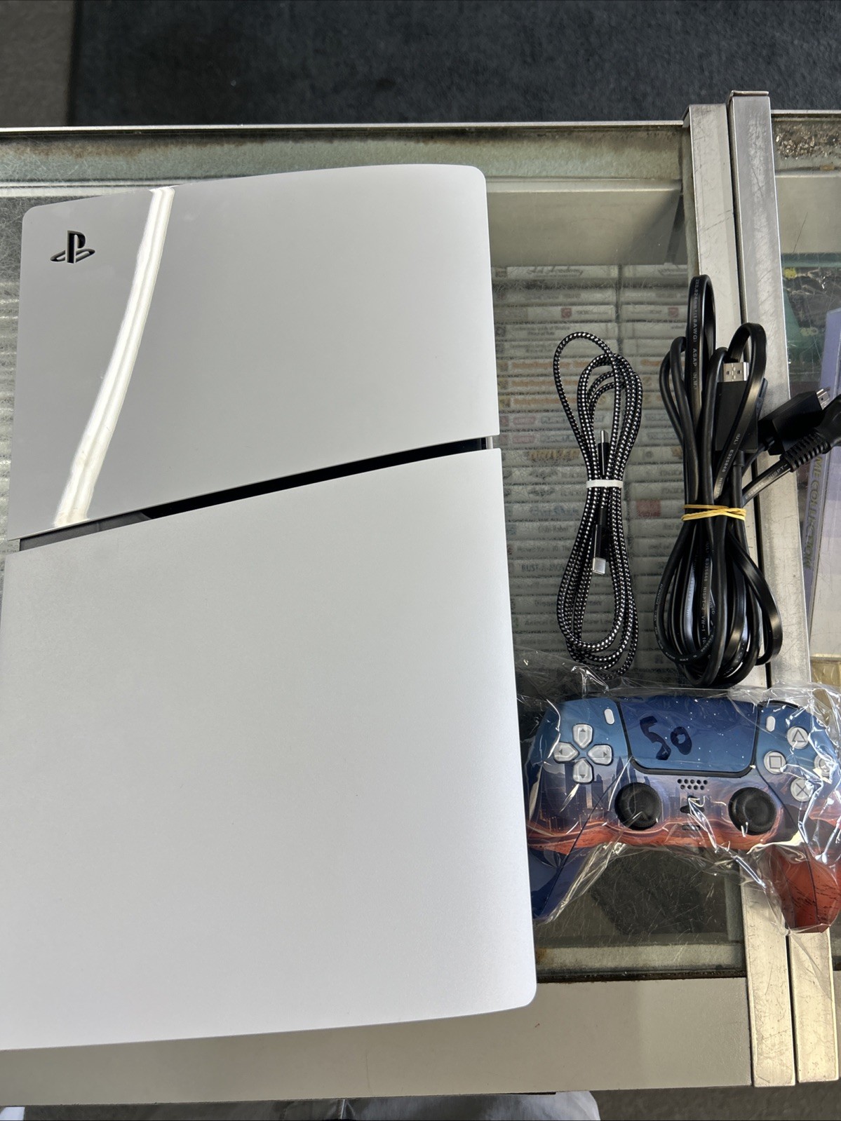 Sony PS5 Slim 1TB Disc Edition White Console with Controller - Tested & Working