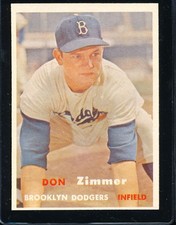 1957 Topps Don Zimmer #384 Mid-Series SP - Dodgers - MINT - D3490