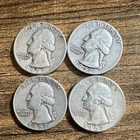 Washington Quarter 1957 Silver 25C Circulated Lot of 4 US Coins Business Strike