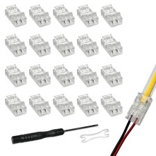 8mm Cob Led Strip Light Connectors 2 Pin,Led Strip to Wire Transparent Clips ...