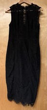 Little Mistress Women's Lace Black Dress Size 10 Pencil Dress