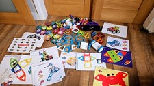 Huge Bundle Magformers ,Magtiles And Georello Kaleidogears Bundle With Cards