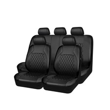 Universal Deluxe Pu Luxury Vinyl Faux Leather Car Seat Covers Full Set, Airba...