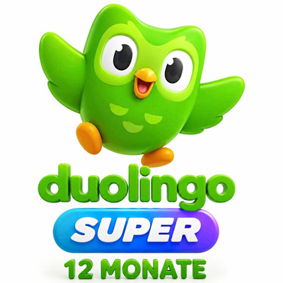 Duolingo Super   | 12 Monate   Werbefrei und Unbegrenzte Herzen  