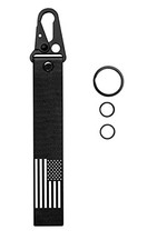 American Flag Keychain Clip, Personalized Flag Keychain Tag Black/White