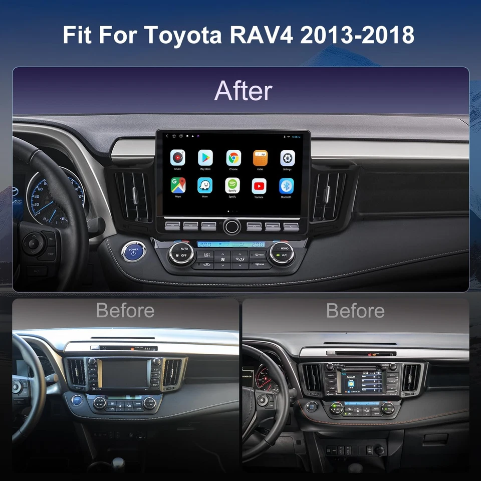 8Core 4G LTE QLED Touch Screen Wireless Carplay Stereo for 2013-2018 Toyota RAV4 - Image 2 of 4