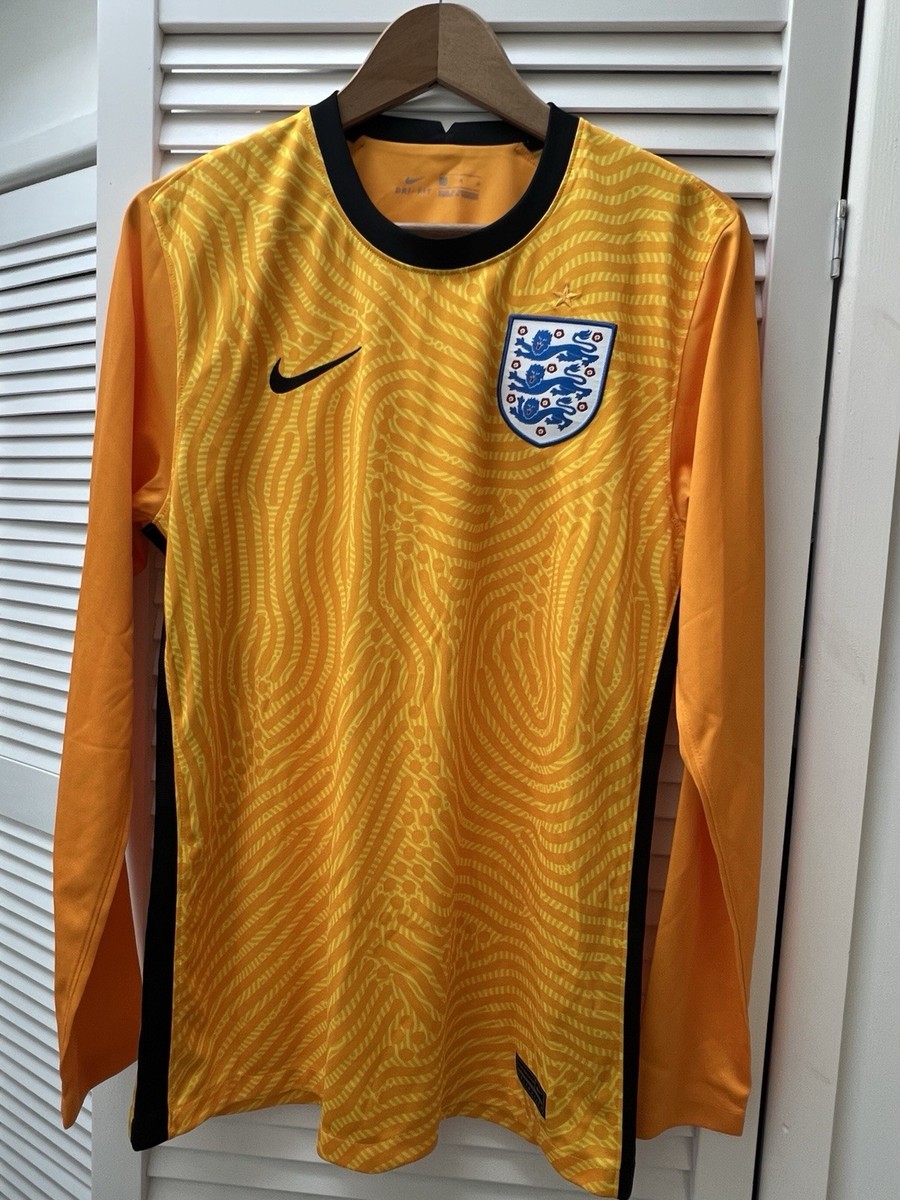 England 2020 Nike Goalkeeper Football Shirt Yellow Jersey M UK