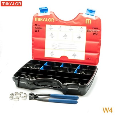Mikalor Zwei Ohr Schlauchklemme Box W4 304SS Werkstatt Garage Klemme Kit x 375 Set
