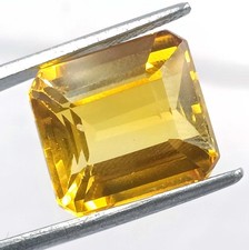 21.15 Ct Natural Yellow Sapphire Emerald Cut Certified Loose Gemstone 6MGB