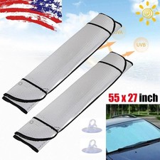 2x Foldable Car Windshield Front Window Sun Shade Cover Visor Uv Block Protector 2x Foldable Car Windshield Front Window Sun Shade Cover Visor Uv Block Protector