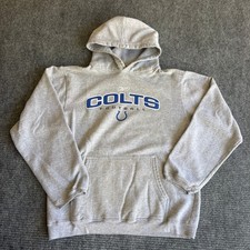 Reebok Indianapolis Colts Football Hoodie Youth Size 14/16 Gray NFL Pullover