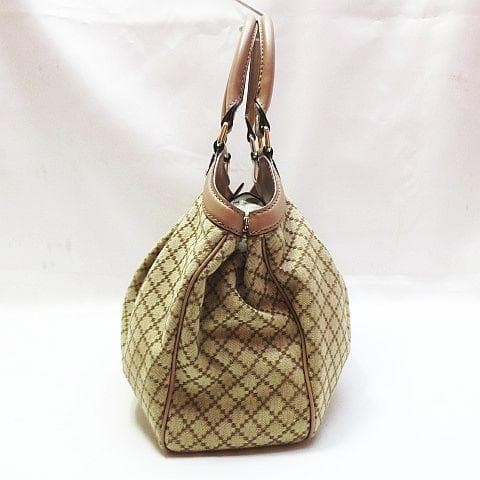 GUCCI Diamente Sookie Tote Bag Canvas Leather Beige Pink Authentic thumbnail 3